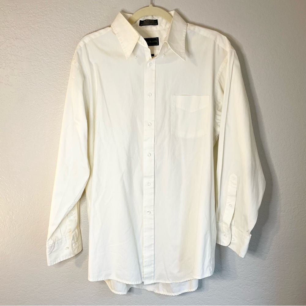 Chas., Reed & Co White Button Down Pin Point Oxford Shirt